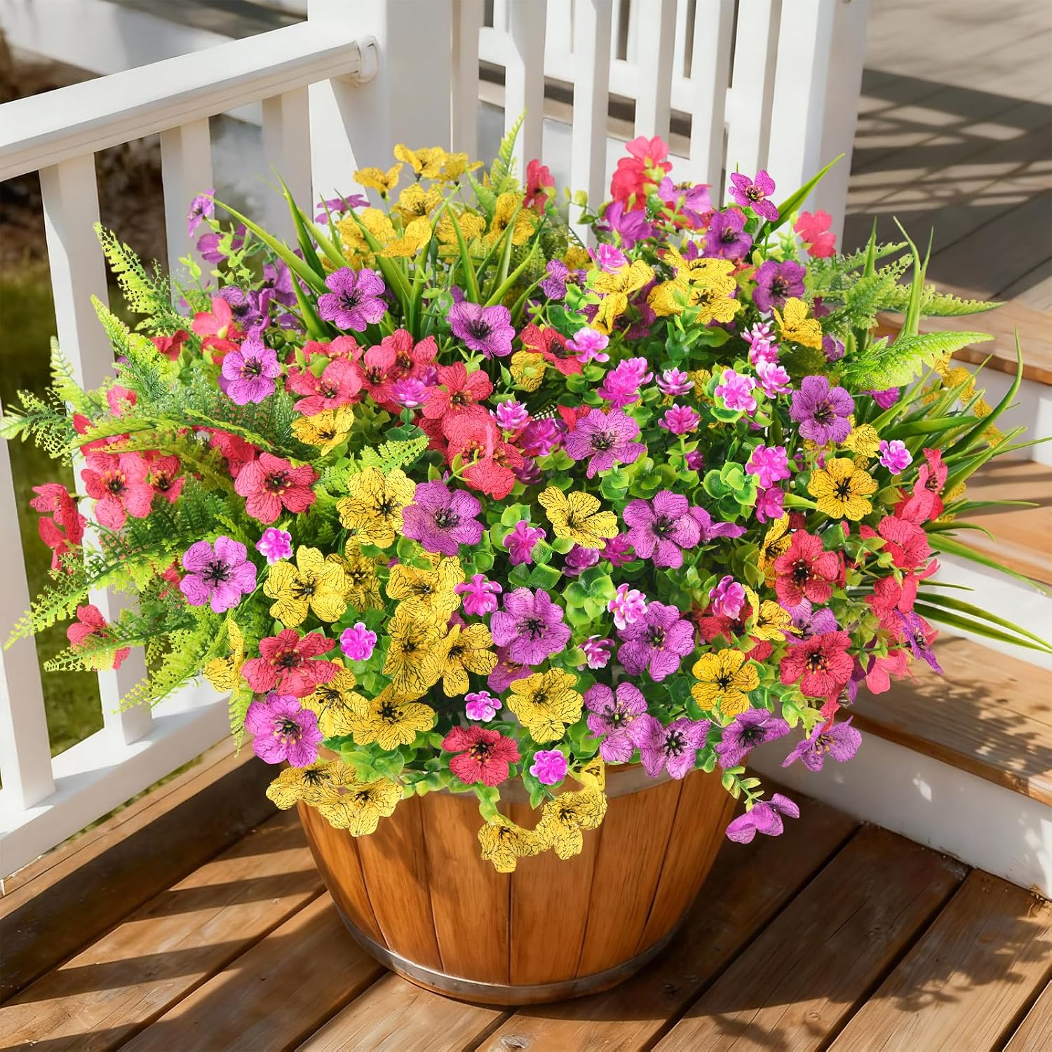 1 Mixed Color(2 Light Purple 2 Rose Red 2 Yellow 2 Fern 2 Shrub Flower 2 Water Plant),12 PCS